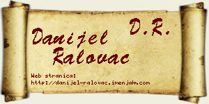 Danijel Ralovac vizit kartica